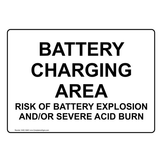 Process Hazards Acid Sign Battery Charging Area Risks