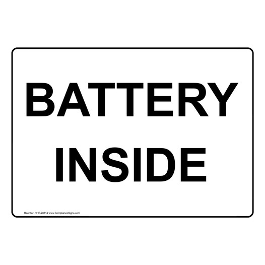 Battery Inside Sign NHE-28314