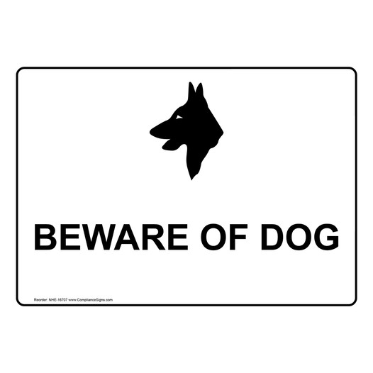 Beware Of Dog Sign NHE-16707 Pets / Pet Waste