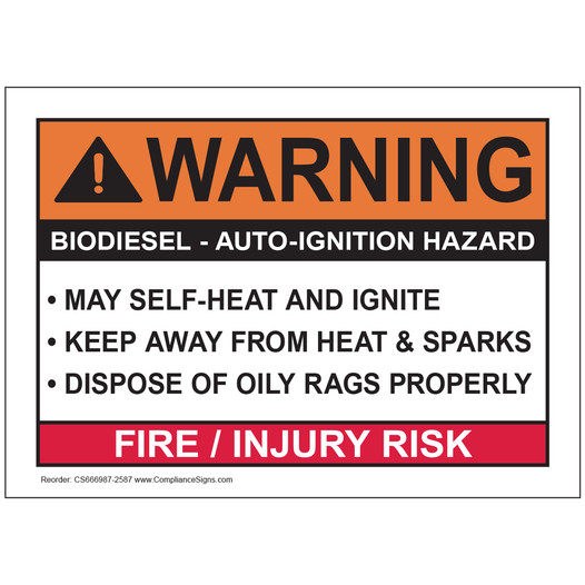 ANSI Warning Biodiesel Hazard Label for ONEOK