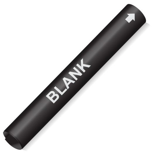 Coiled White-on-Black Blank or Custom Pipe Marker CS293600