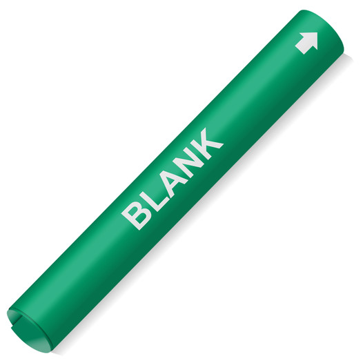 Coiled White-on-Green Blank or Custom Pipe Marker CS311194