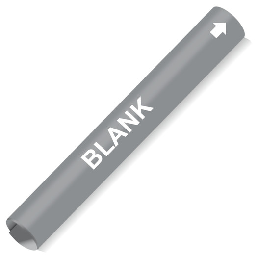 Coiled White-on-Gray Blank or Custom Pipe Marker CS561198