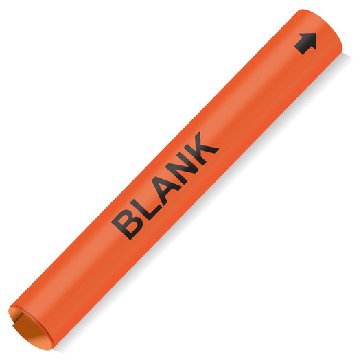 Coiled Black-on-Orange Blank or Custom Pipe Marker CS640300