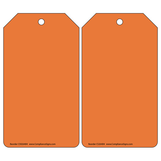 Orange Blank Safety Tag CS926404