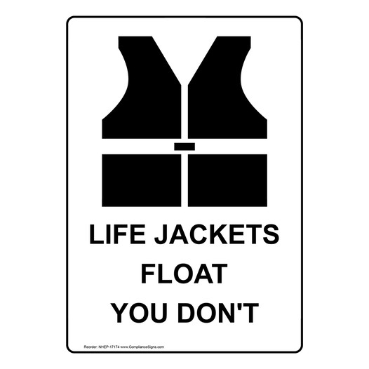 Portrait Life Jackets Float You Don't Sign With Symbol NHEP-17174