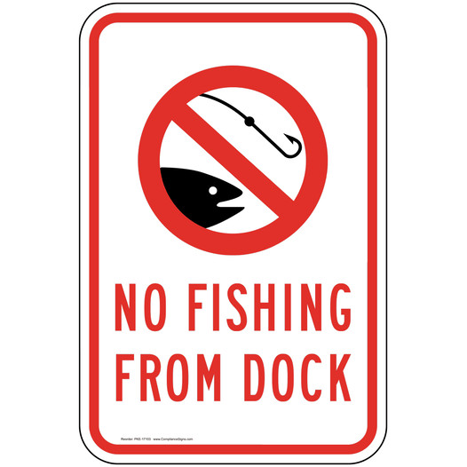 No Fishing From Dock Sign for Recreation PKE-17103