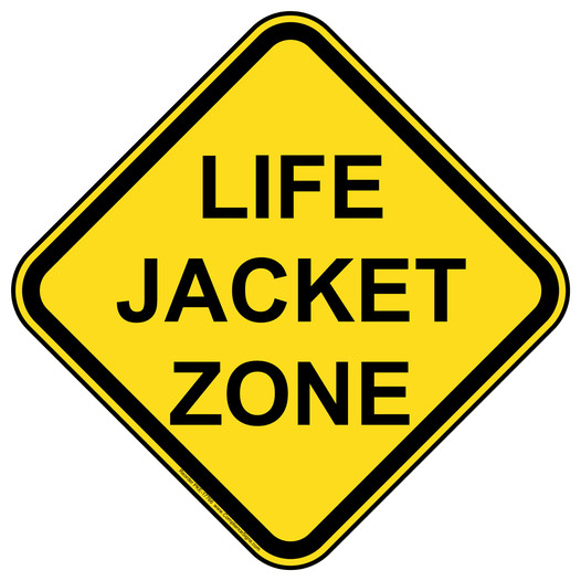 Life Jacket Zone Sign PKE-17766 Boating / Marine / Fishing