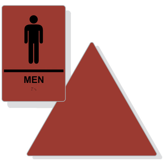 Canyon on Black California Title 24 Men's Restroom Sign Set RRE-145_DT_Title24Set_Black_on_Canyon