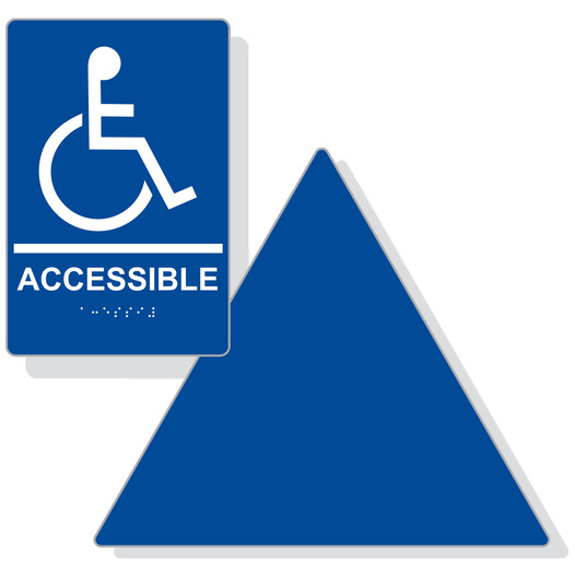 Blue on White California Title 24 Accessible Men's Restroom Sign Set RRE-190_DT_Title24Set_White_on_Blue