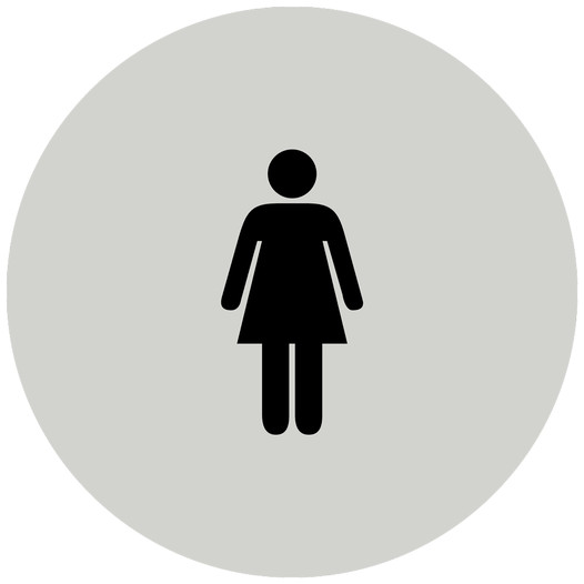 Pearl Gray Women's Restroom Door Sign with Symbol RR-125_DCS_Black_on_PearlGray
