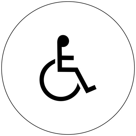 White Accessible Women's Restroom Door Sign with Symbol RR-190_DCS_Black_on_White