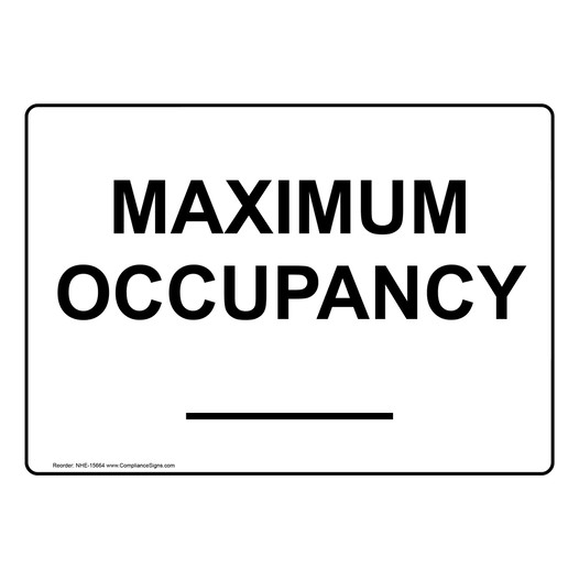 Custom Maximum Occupancy- Sign NHE-15664