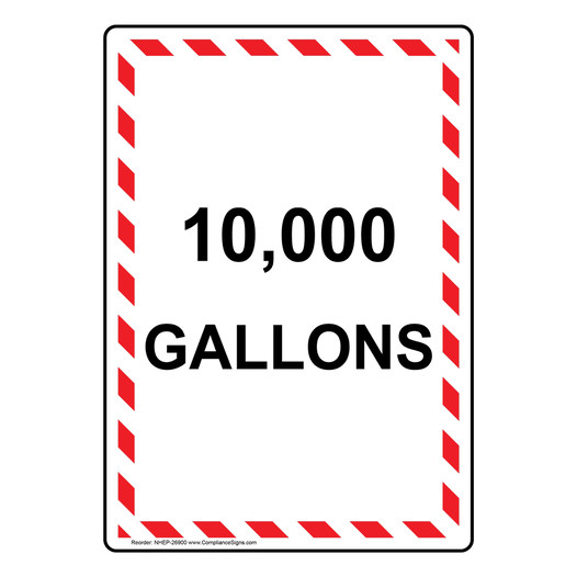 Portrait 10,000 Gallons Sign NHEP-26900