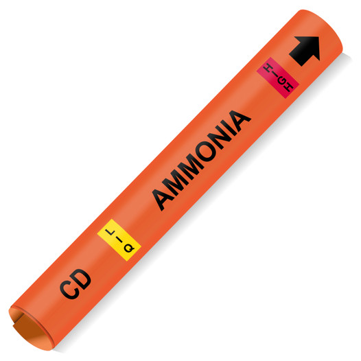 Coiled Orange Cd Liq Ammonia High Pipe Marker CS885386
