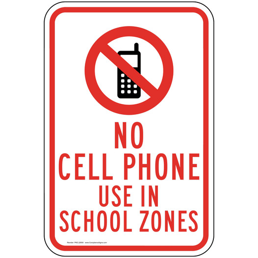 No Cell Phone Use In School Zones Sign PKE-22650 Cell Phones