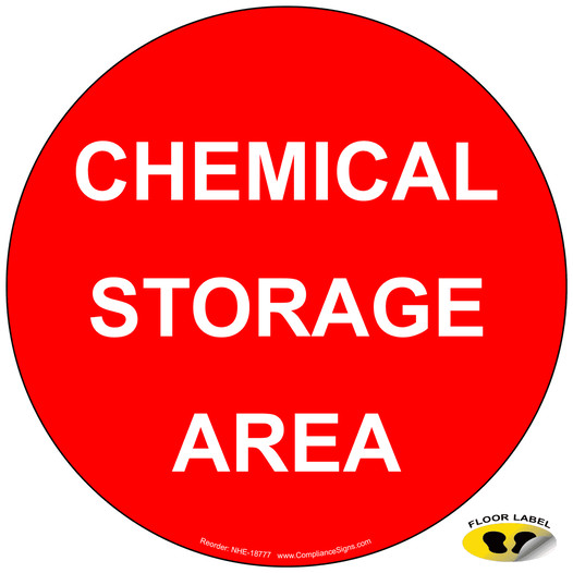 Chemical Storage Area Floor Label NHE-18777