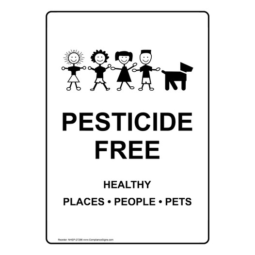 Portrait Pesticide Free Healthy Sign With Symbol NHEP-27296