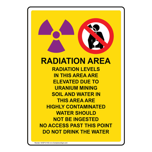 Portrait Radiation Area Radiation Sign With Symbol NHEP-31193