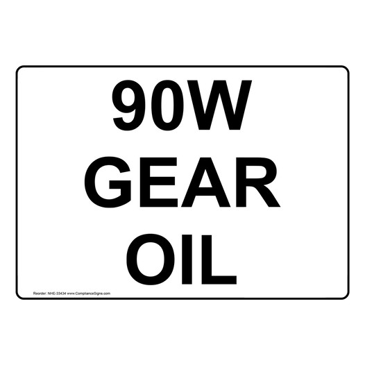90W Gear Oil Sign NHE-33434