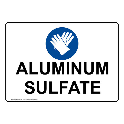 Aluminum Sulfate Sign With PPE Symbol NHE-37265