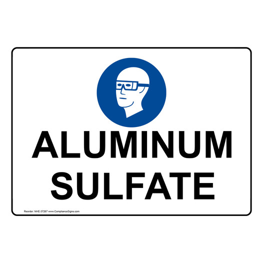 Aluminum Sulfate Sign With PPE Symbol NHE-37267