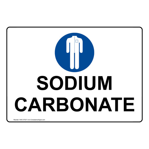 Sodium Carbonate Sign With PPE Symbol NHE-37537