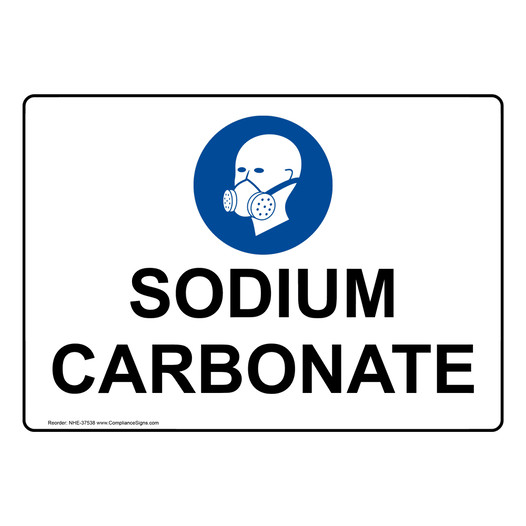 Sodium Carbonate Sign With PPE Symbol NHE-37538