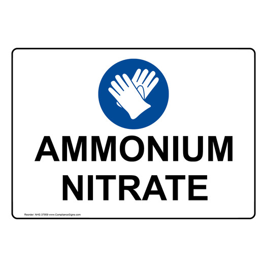 Ammonium Nitrate Sign With Symbol NHE-37959