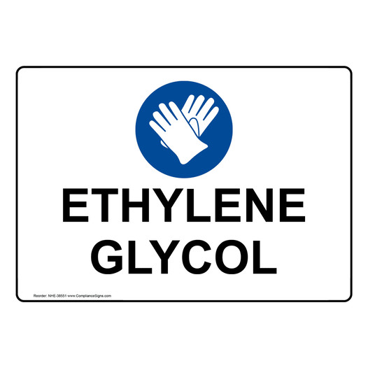 Ethylene Glycol Sign With Symbol NHE-38551