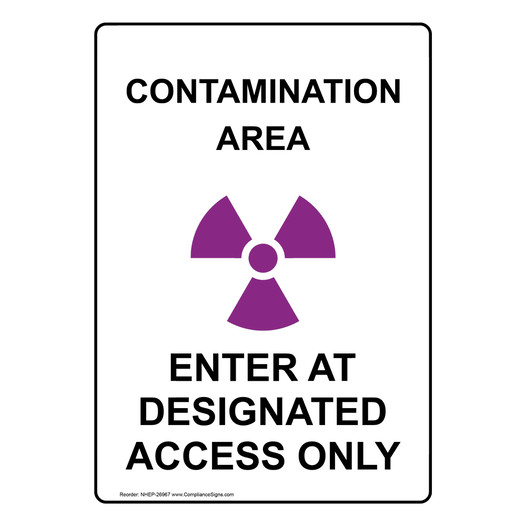 Portrait Contamination Area Enter Sign With Symbol NHEP-26967