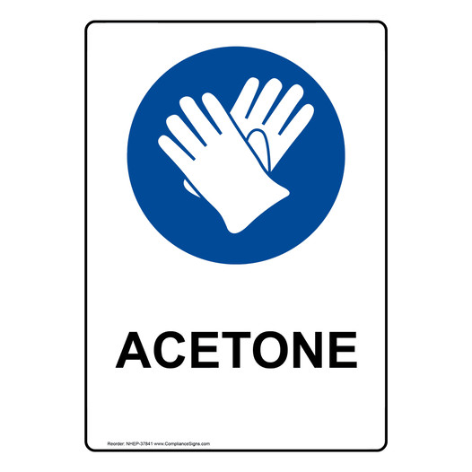 Portrait Acetone Sign With Symbol NHEP-37841