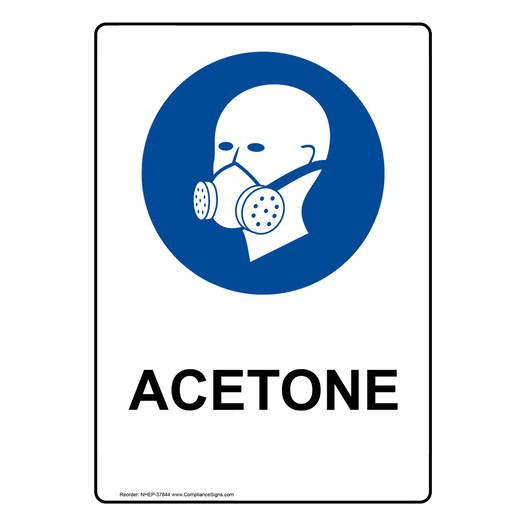 Portrait Acetone Sign With Symbol NHEP-37844