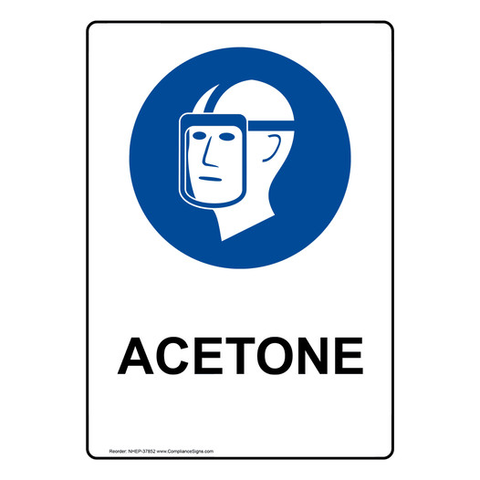Portrait Acetone Sign With Symbol NHEP-37852