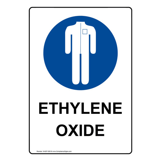 Portrait Ethylene Oxide Sign With Symbol NHEP-38516