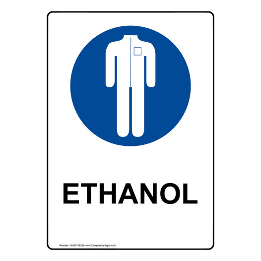 Portrait Ethanol Sign With Symbol NHEP-38526