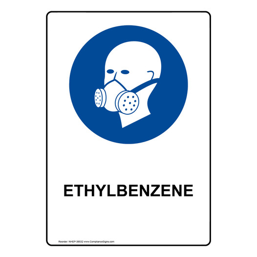 Portrait Ethylbenzene Sign With Symbol NHEP-38532