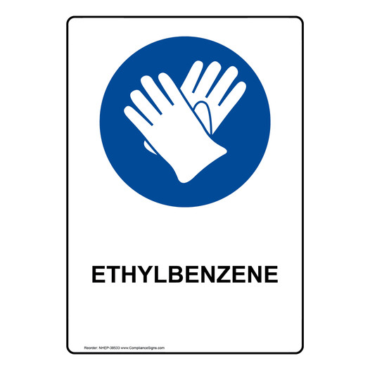 Portrait Ethylbenzene Sign With Symbol NHEP-38533