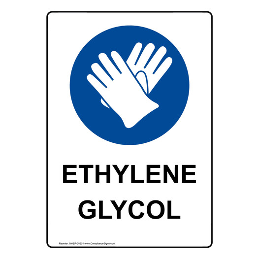 Portrait Ethylene Glycol Sign With Symbol NHEP-38551