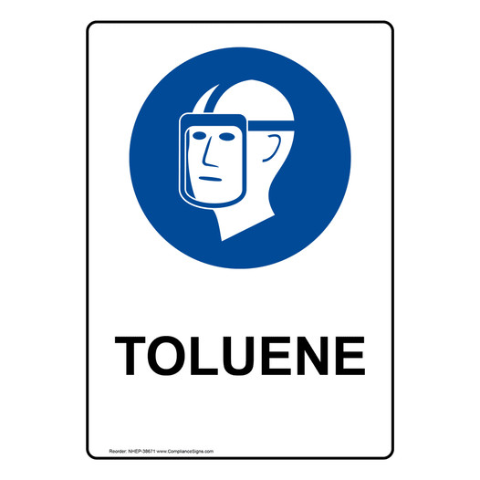 Portrait Toluene Sign With Symbol NHEP-38671