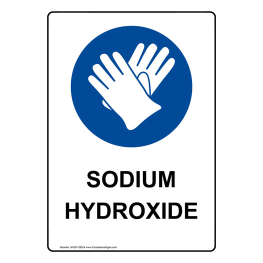 Portrait Sodium Hydroxide Sign With Symbol NHEP-39024