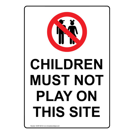 Portrait Children Must Not Play Sign With Symbol NHEP-28143
