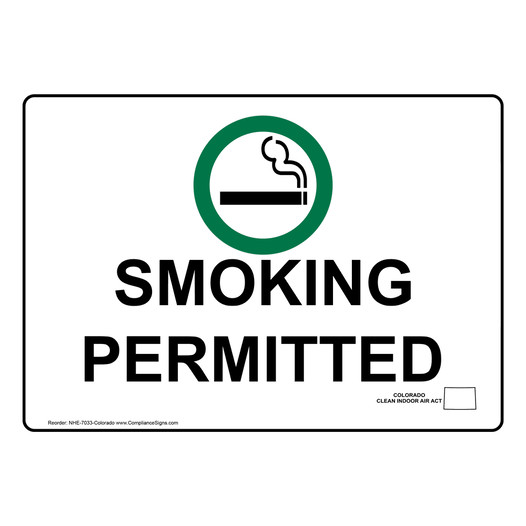 Colorado Smoking Permitted Sign NHE-7033-Colorado