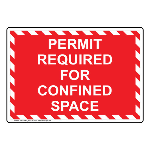 Permit Required For Confined Space Sign