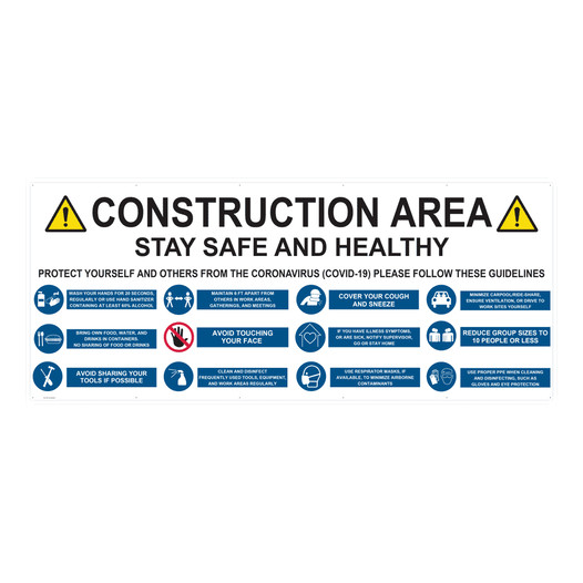 Construction Area Stay Safe Contractor-Grade Banner CS102907