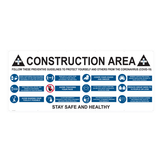 Construction Area Follow These Guidelines Contractor-Grade Banner CS550623
