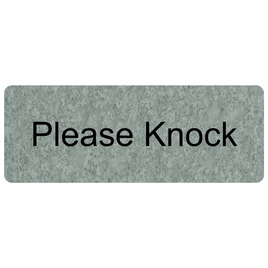 Platinum Marble Engraved Please Knock Sign EGRE-17846_Black_on_PlatinumMarble