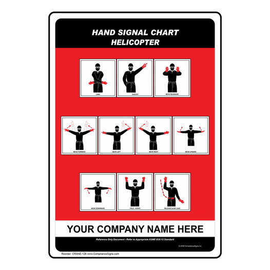 Helicopter Hand Signals Chart With Custom Text CRANE-128
