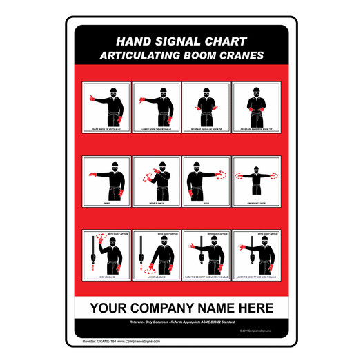 Articulating Boom Cranes Sign CRANE-184 Crane Hand Signals
