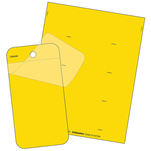 Yellow EZMake Valve Tag Blank Media Kit CS562293